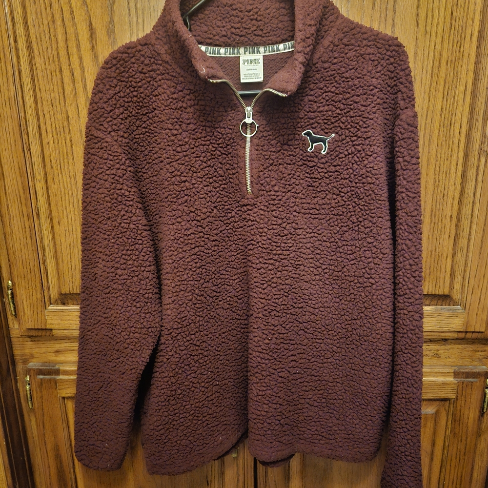 Victoria's Secret Maroon Sherpa Pullover